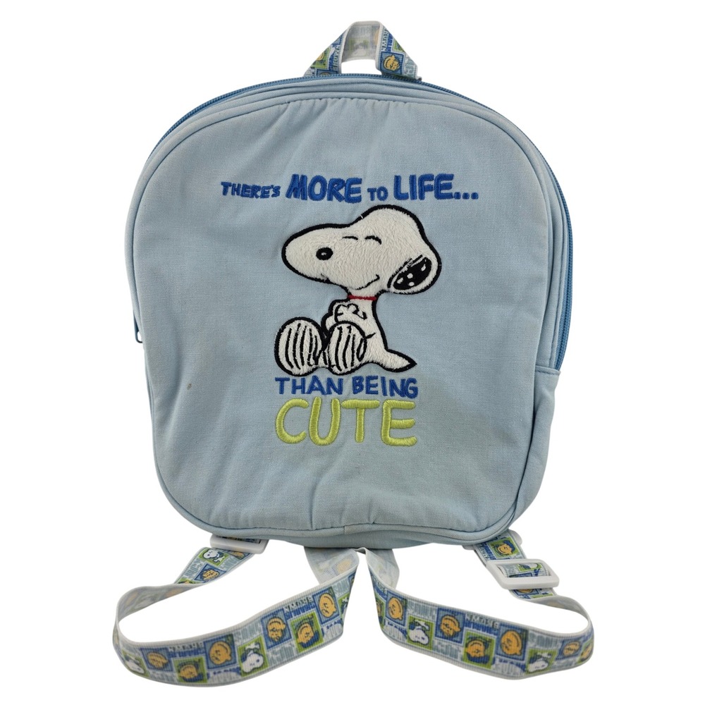 Peanuts‎ Camp Snoopy Backpack Kids Small Blue Fair Vintage Embroidered Canvas
